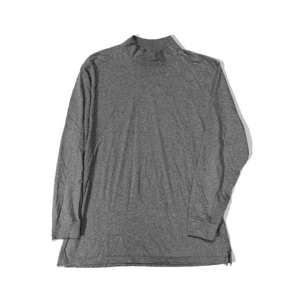 Duluth Trading Co Mens Sz L Gray Longtail T Long Sleeve Mock Neck Pullover Shirt - Picture 1 of 5